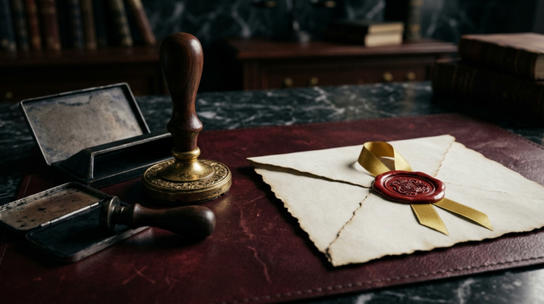 Carimbo e documento lacrado — atender à fiscalização da central de monitoração