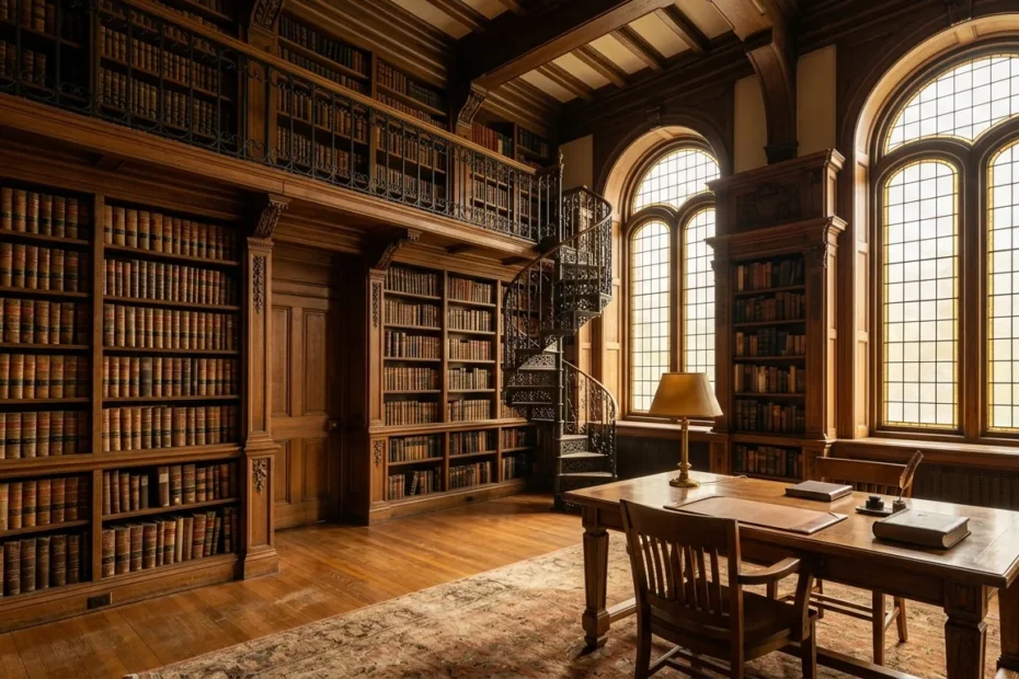 Biblioteca jurídica representando a execução penal